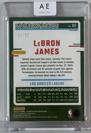 2023 Panini Optic Red Choice Mojo LeBron James #d/88 back