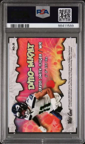 2023 Wild Card Alumination Dino-Might Exclusive Jaxon Smith-Njigba Slvr-Xhtch-Trex PSA 10 back