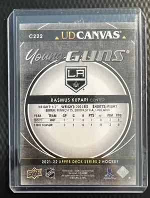 Rasmus Kupari 2021-22 Upper Deck Young Guns BLACK Canvas RC #C222 Los Angeles back