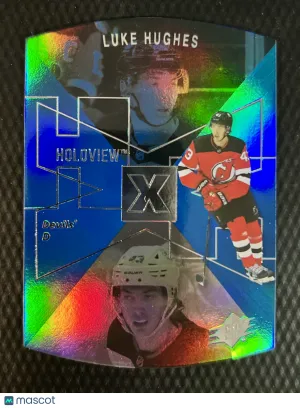 2024 2023-24 Upper Deck Luke Hughes Holo Rookie Insert front