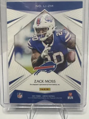 2021 Panini limited - Zack Moss /99 back