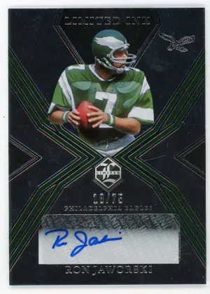 2022 Limited Ron Jaworski Limited Ink Silver Spotlight Autograph /75 front