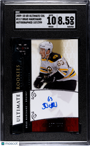Brad Marchand 2009 Upper Deck Ultimate Collection #117 /299 SGC 8.5 Auto 10 front