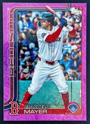 2025 Topps Update Series Marcelo Mayer #US105 Pink Holo Foil - Boston Red Sox RC front