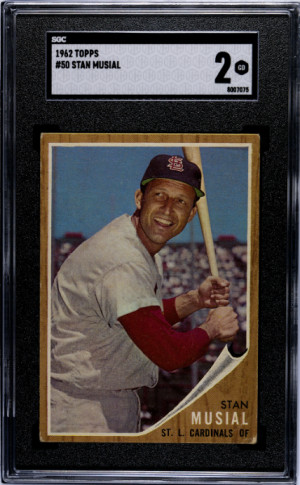1962 Topps Stan Musial SGC 2 front