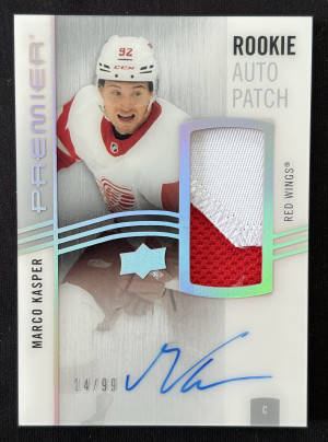 2023-24 Upper Deck Premier Rookie Auto Patch 14/99 #ARMK Marco Kasper front