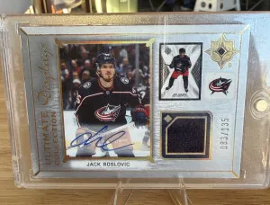 2021-22 Ultimate Collection Displays Jersey Auto Jack Roslovic /135 front