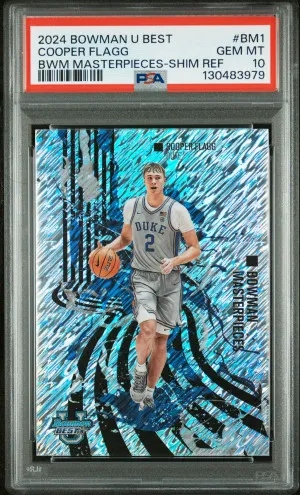 2024 Bowman University Best Bowman Masterpieces Cooper Flagg Bwm Masterpieces-Shim Ref PSA 10 front