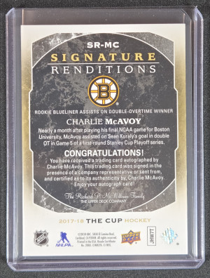 2017-18 The Cup Signature Renditions RC Auto back