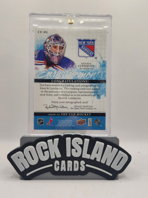 Henrik Lundqvist 2011 2010-11 Upper Deck The Cup #CE-HL Endorsements / 50 back