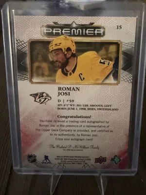 2022 Premier Roman Josi Auto back