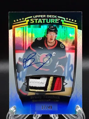 2024-25 Upper Deck Stature Brady Tkachuk Patch Auto /49  Senators front