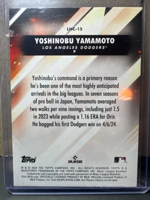 2024 Topps Update Series - Let Him Cook Yoshinobu Yamamoto #LHC-15 (RC) WS MVP back