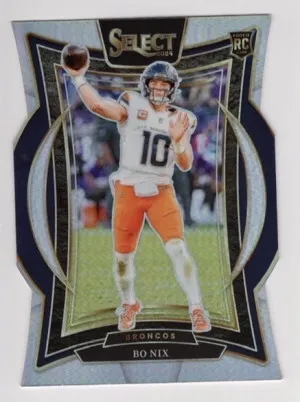 2024 Panini Select - Concourse Bo Nix #30 Silver Prizm Die-Cut RC Broncos front