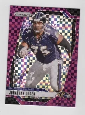 2024 Panini Prizm Jonathan Ogden #25 Purple Power 43/49 Color Match Ravens front