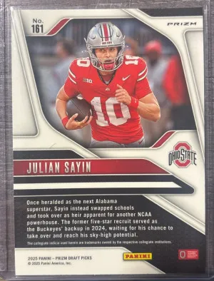 2025 Prizm DP Julian Sayin RC Red Wave back