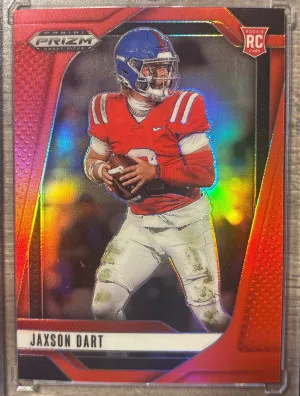 2025 Prizm Draft Picks Red Jaxon Dart RC /399 front
