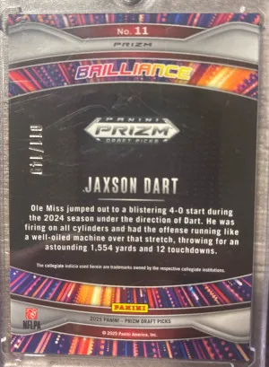 2025 Prizm DP Brilliance Jaxon Dart /149 back