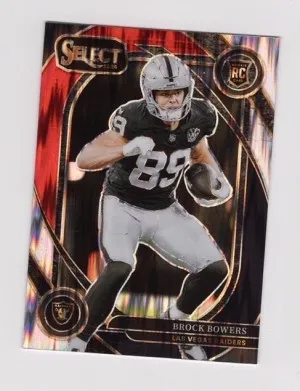 2024 Panini Select Brock Bowers Club Level #222 Black & Red Shock RC Raiders front