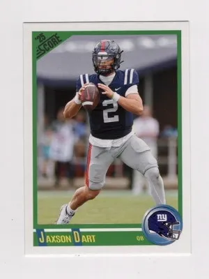 2025 Score Jaxson Dart #9 RC Giants front