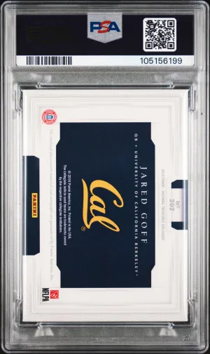 2016 Panini National Treasures Collegiate Jared Goff Material Sig-Silver back