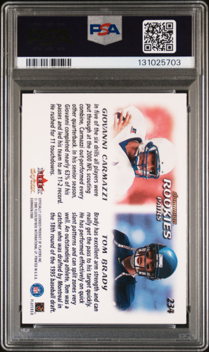 2000 Skybox Dominion G.carmazzi/T.brady back