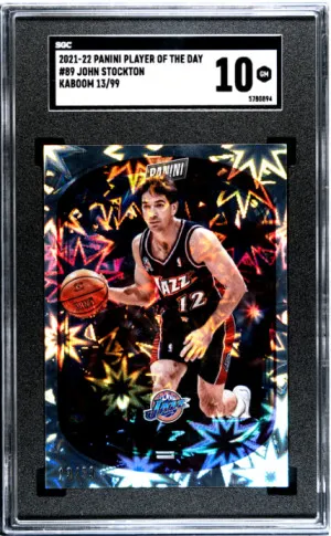 2021-22 Panini Player Of The Day John Stockton SGC 10 front