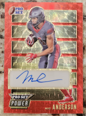 2024 Pro Set Metal Nic Anderson Power Super Prismatic Gold 1/1 #PW-NA1 Auto front