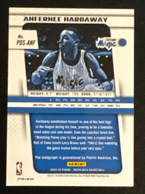 2024-25 Prizm Deca Anfeenee Hardaway Green Shimmer Auto /25 back