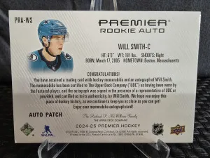 2024-25 Premier Will Smith Rookie Auto Patch /15 PRA-WS back