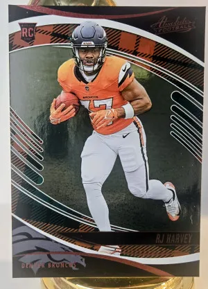 RJ Harvey - 2025 Panini Absolute Rookies Red And Green #173 Denver Broncos front