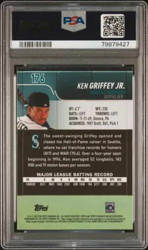 2022 Topps Stadium Club Chrome Ken Griffey Jr. X-Fractor back