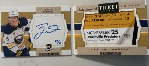 Jack Eichel The Cup Ticket Booklet Auto /11 front