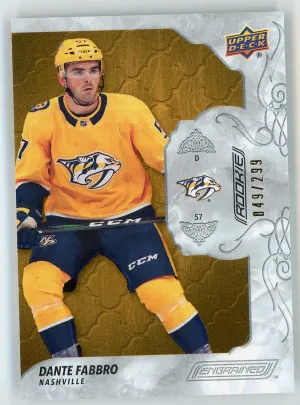 2019-20 Upper Deck Engrained Dante Fabbro Rookie Card /299
