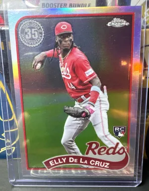 2024 Topps Chrome Elly De La Cruz 35th Anniversary Refractor #89CB-11 RC Reds front