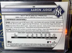 2025 Bowman #99 Aaron Judge Chrome Mojo Refractor back