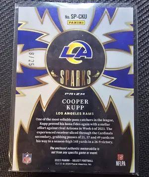 2023 Select Tie Dye Sparks Cooper Kupp #/25 back