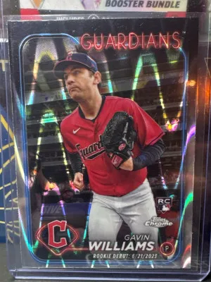 2024 Topps Chrome Gavin Williams RC USC77 RayWave Cleveland Guardians front