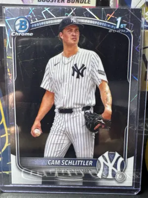 2025 Bowman Chrome Laser Cam Schlittler #BCP-166 1st Bowman Yankees front
