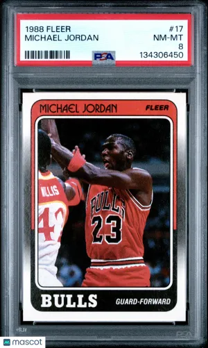 1988 Fleer Michael Jordan #17 PSA 8 front