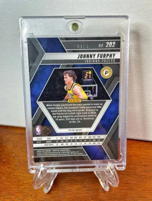 2024-25 Panini Mosaic JOHNNY FURPHY White Prizm #/35 Pacers Rookie RC #202 back