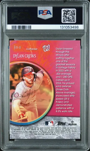 Dylan Crews 2025 Topps Chrome #F15-11 Fortune 15 Rookie RC PSA10 GEM MT back