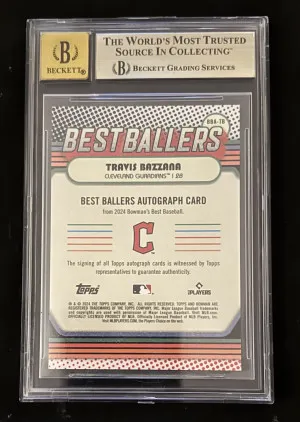 2024 Bowman’s Best, Best Ballers Autographs Lava Refractor, Travis Banana back