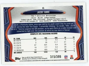 2013 Topps Camo #6 Jacob Tamme /399 back