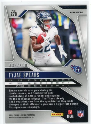 2024 Panini Prizm #278 Tyjae Spears Pandora /400 back
