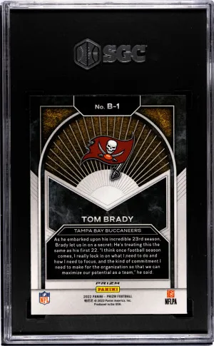 Tom Brady 2022 Panini Prizm #B-1 Brilliance Silver SGC9.5 MINT+ Buccaneers back