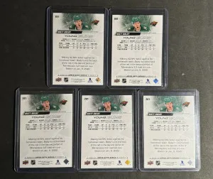 (5) 2022-23 Upper Deck 201 Matt Boldy Young Guns back