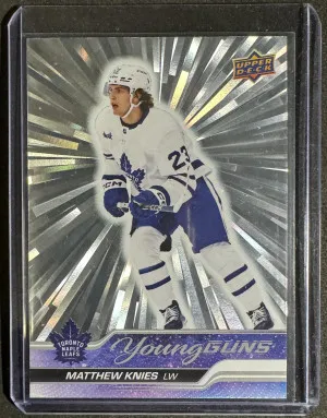 2023-24 Upper Deck 222 Matthew Knies Young Guns Outburst Silver front