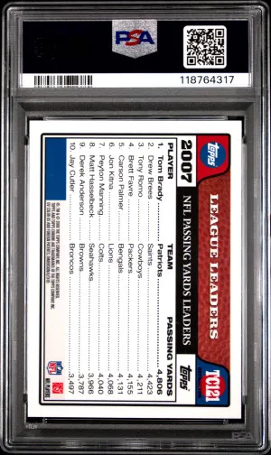 2008 Topps Chrome Tom Brady Refractor back