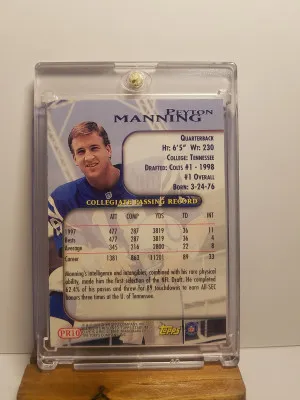 2018 Peyton Manning Topps prime rookies back